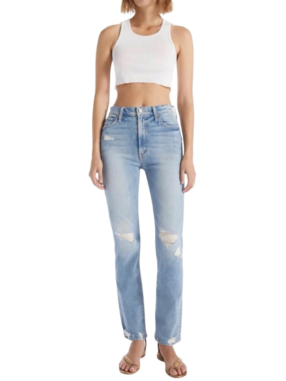Mother Superior Denim Jeans High Waisted Rider Skimp in The Confession